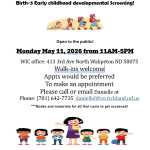 Free! Birth-3 Early Childhood Developmental Screening